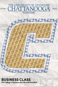 UTC Magazine 2018 Cover with a Power C made up of Bills on the cover