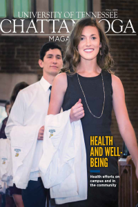 2019 Magazine Cover with the subtitle "Health and Well-Being: Health efforts on campus and in the community" 