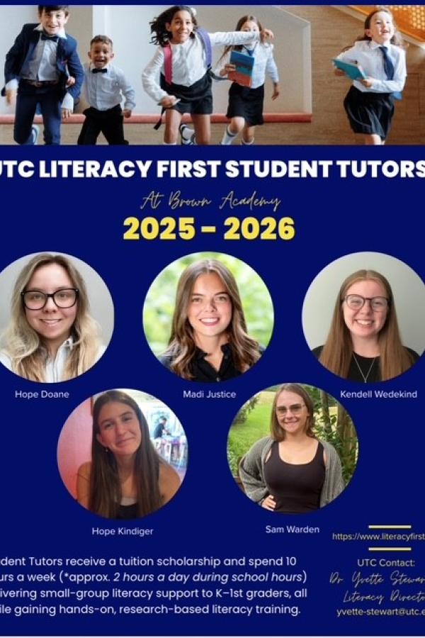 Flyer promoting the Literacy First Tutoring Program at Brown Academy