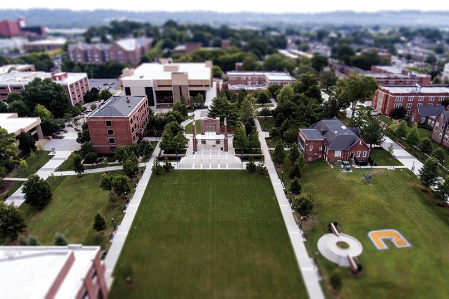 Drone shot of the campus