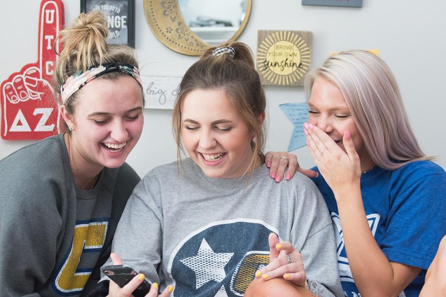 Three student in residence hall