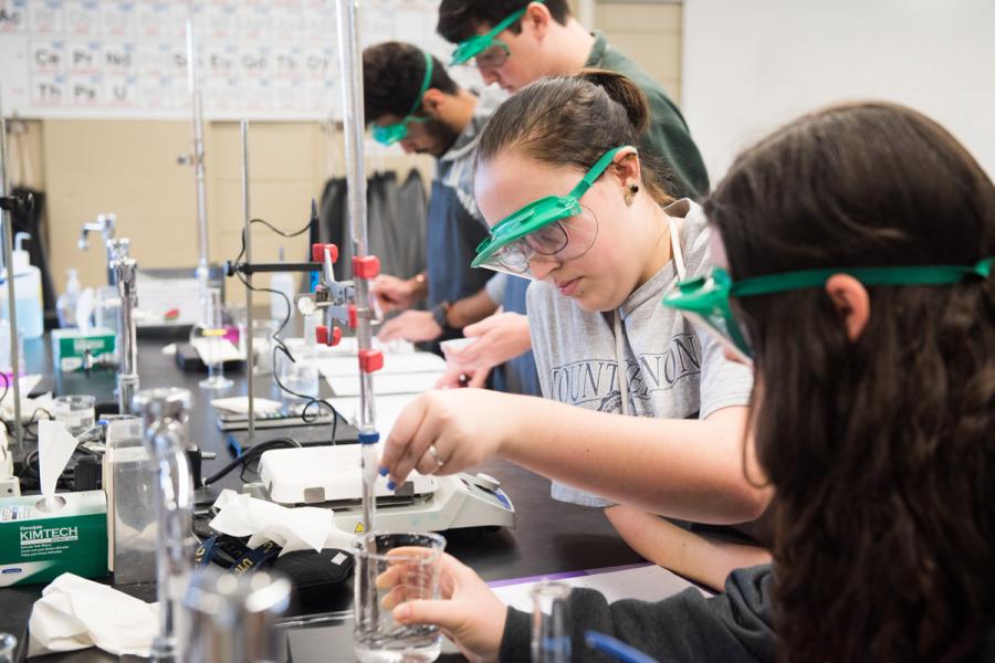 Students in a chemistry lab