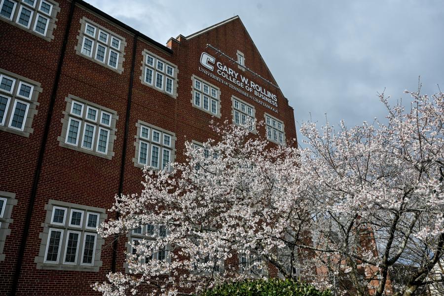 Business building spring time Business building spring time