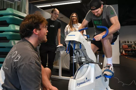 HHP Students using exercise equipment