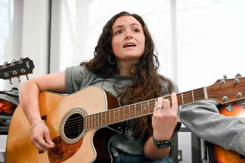 UTC Music student playing guitar 