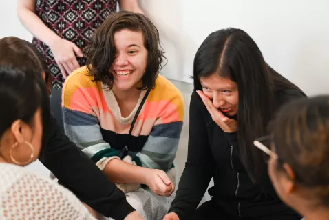 UTC Social Work students laughing in class