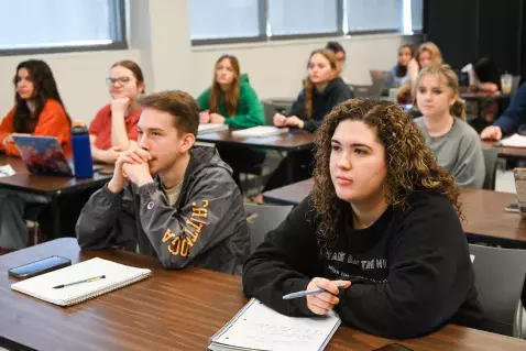 Students sitting in class.